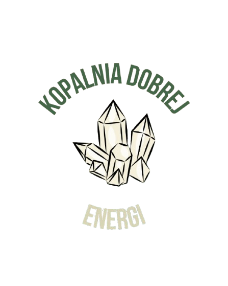 Logo "Kopalnia Dobrej Energii" z grafiką kryształów.